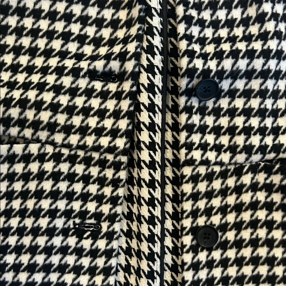 Old Navy Black White Houndstooth Coat Jacket Small Classic Button Front - Picture 3 of 7